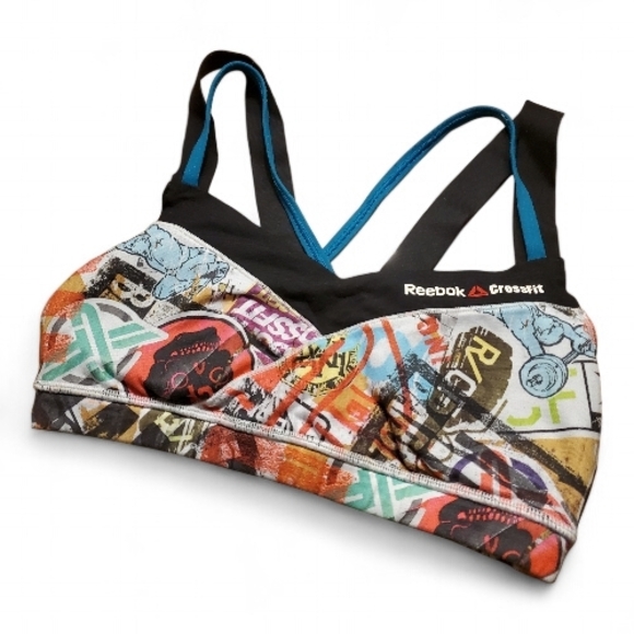 Reebok Tops - 🩵 Reebok Multicolor Graphic Sports Bra